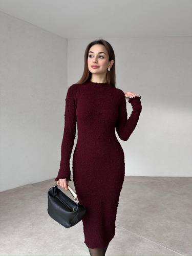 BEVERLY Midi Elbise 7892 - Bordo - 1