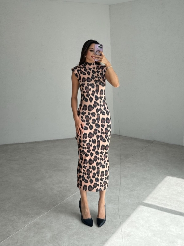 CALDER Midi Elbise 1108 - Leopar - 2