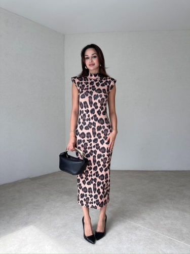 CALDER Midi Elbise 1108 - Leopar - 3