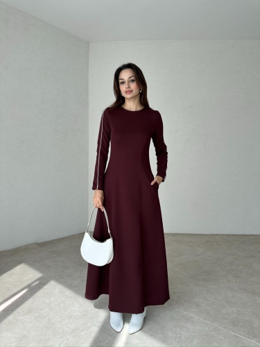 DONNA Maxi Elbise 3784 - Bordo - 2