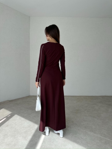 DONNA Maxi Elbise 3784 - Bordo - 3