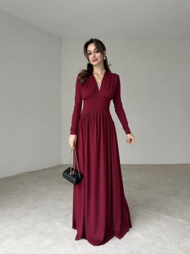 EDWİN Maxi Elbise 2089 - Bordo - 2