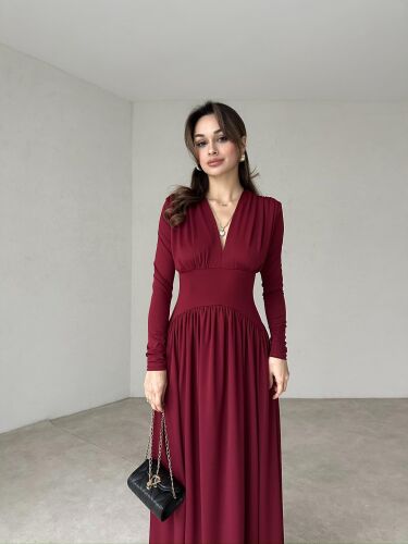 EDWİN Maxi Elbise 2089 - Bordo 