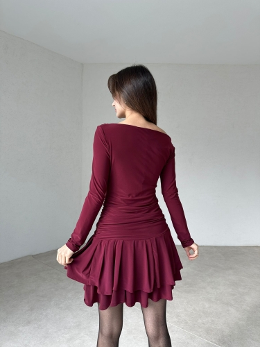 LUPA Mini Elbise 4901 - Bordo - 3