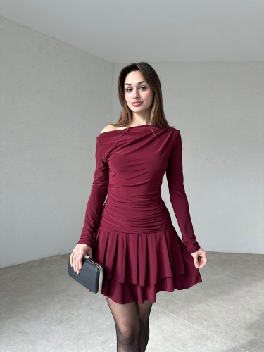 LUPA Mini Elbise 4901 - Bordo 