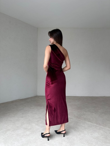 NOWA Maxi Elbise 4662 - Bordo - 3