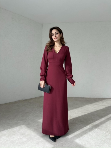 WİNSLOW Maxi Elbise 4988 - Bordo - 2