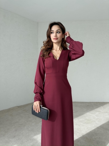 WİNSLOW Maxi Elbise 4988 - Bordo 